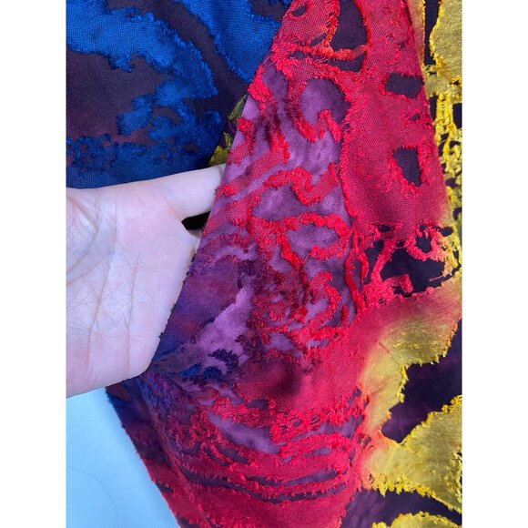 Creation Vibrant Abstract Womens Tunic Top size Large Stretch Artsy Lagenlook - Picture 8 of 15